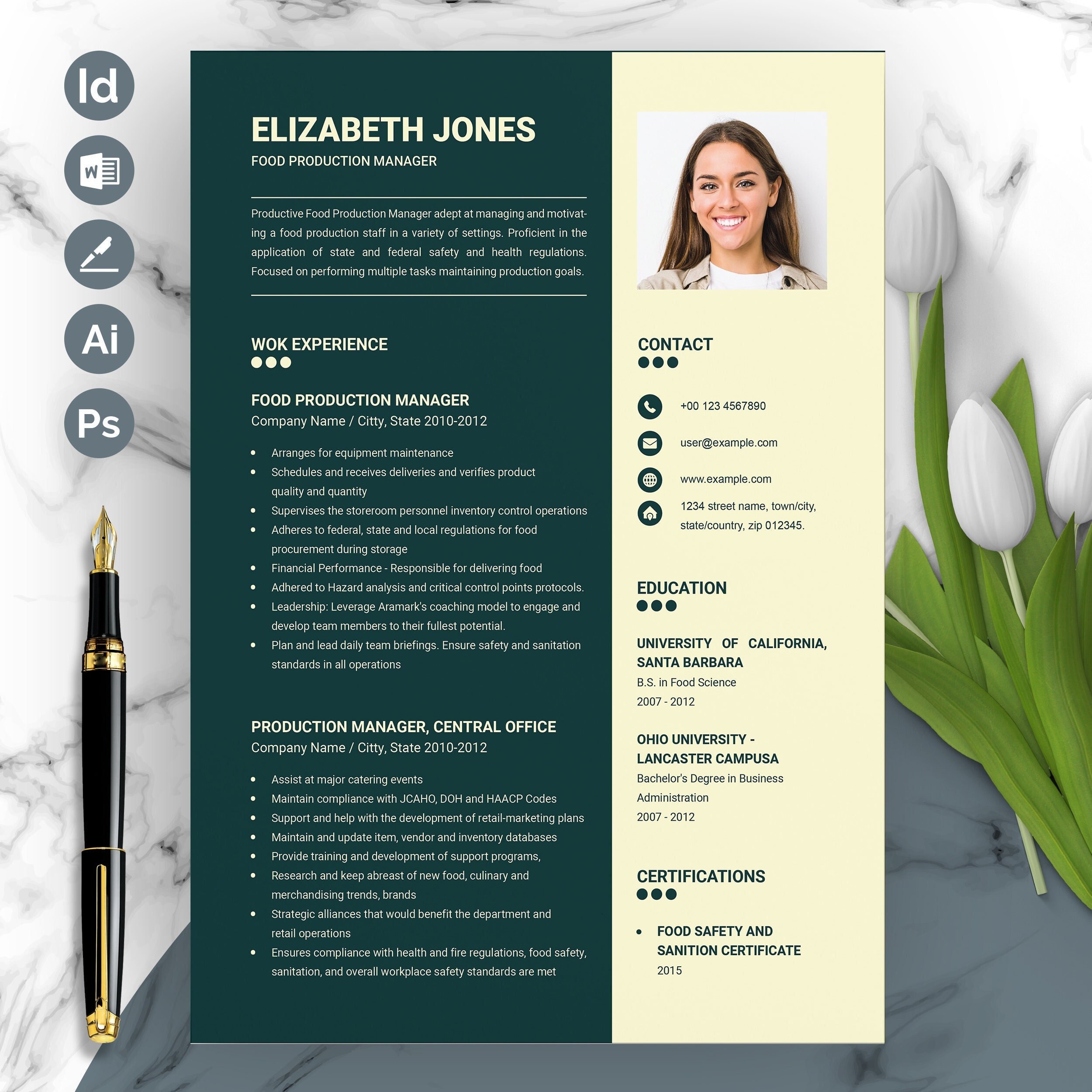 Minimalist Resume/cv Template, Clean Resume Design, Simple CV Layout ...