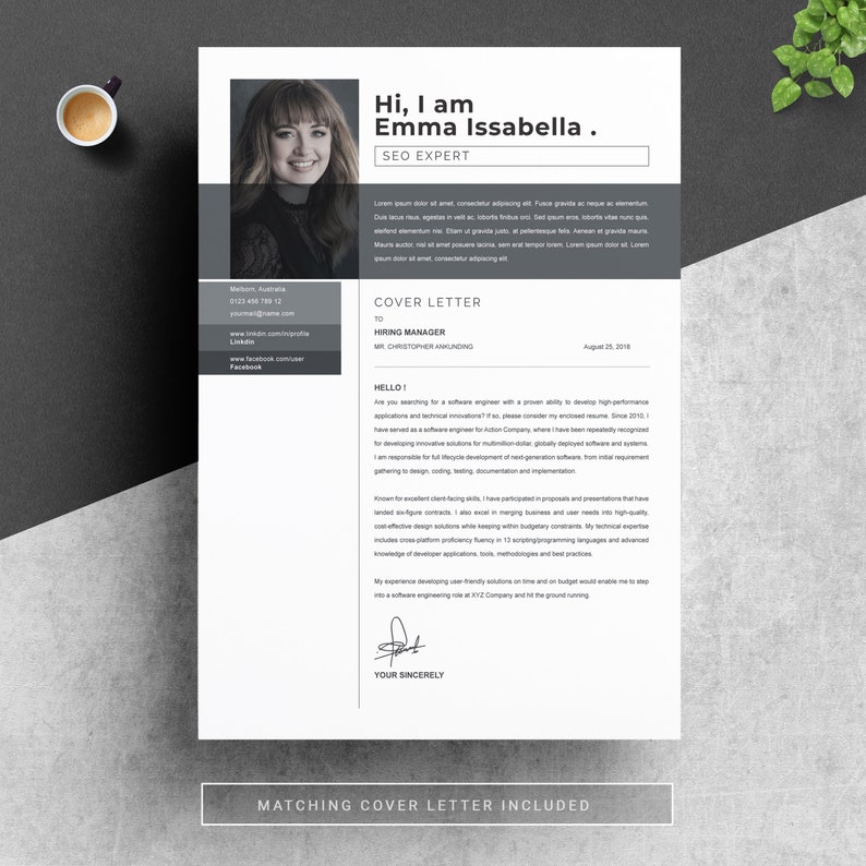 New Resume Template 2021 Professional Resume Template Cv Template Etsy