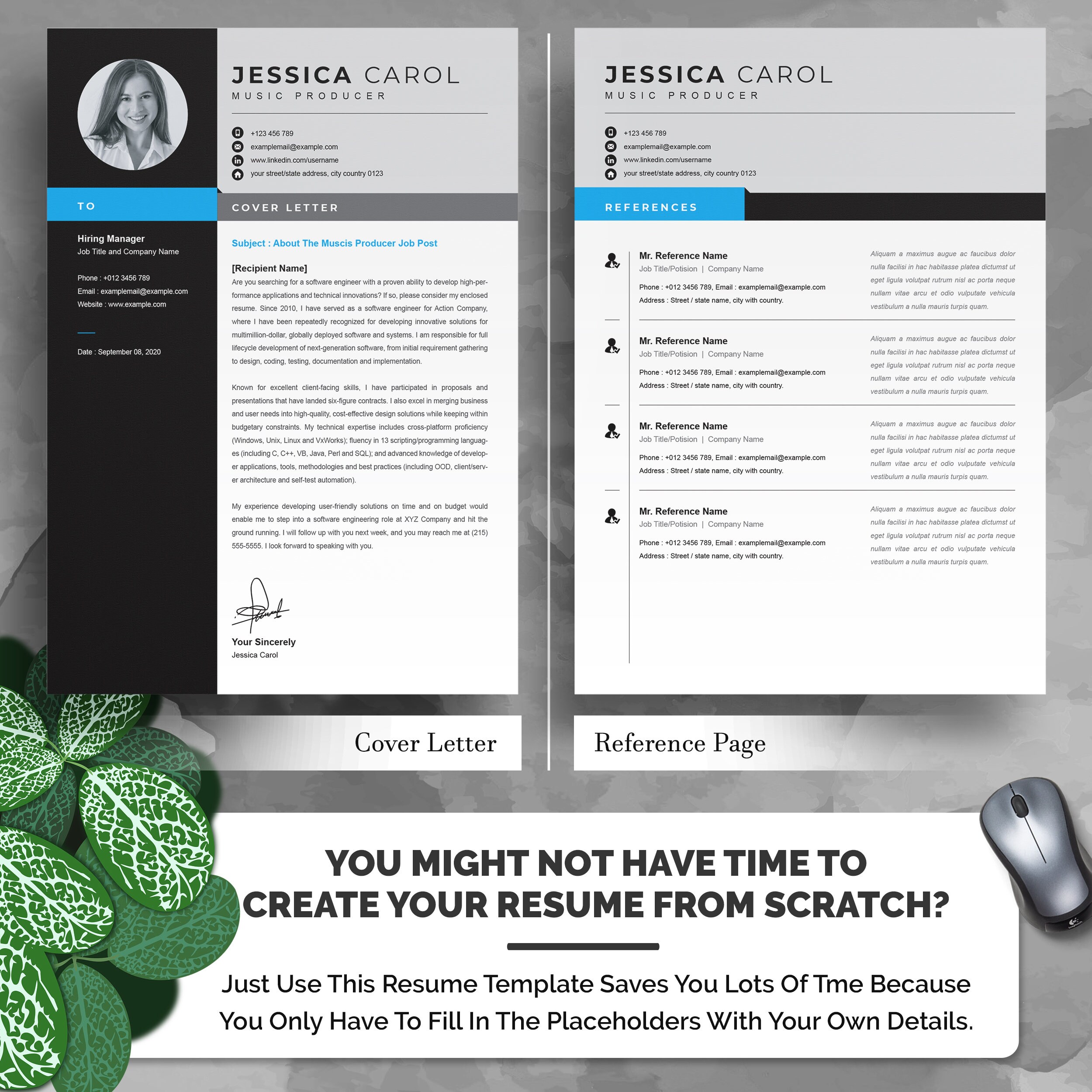 Word Resume Template Word Professional Resume Modern Resume - Etsy