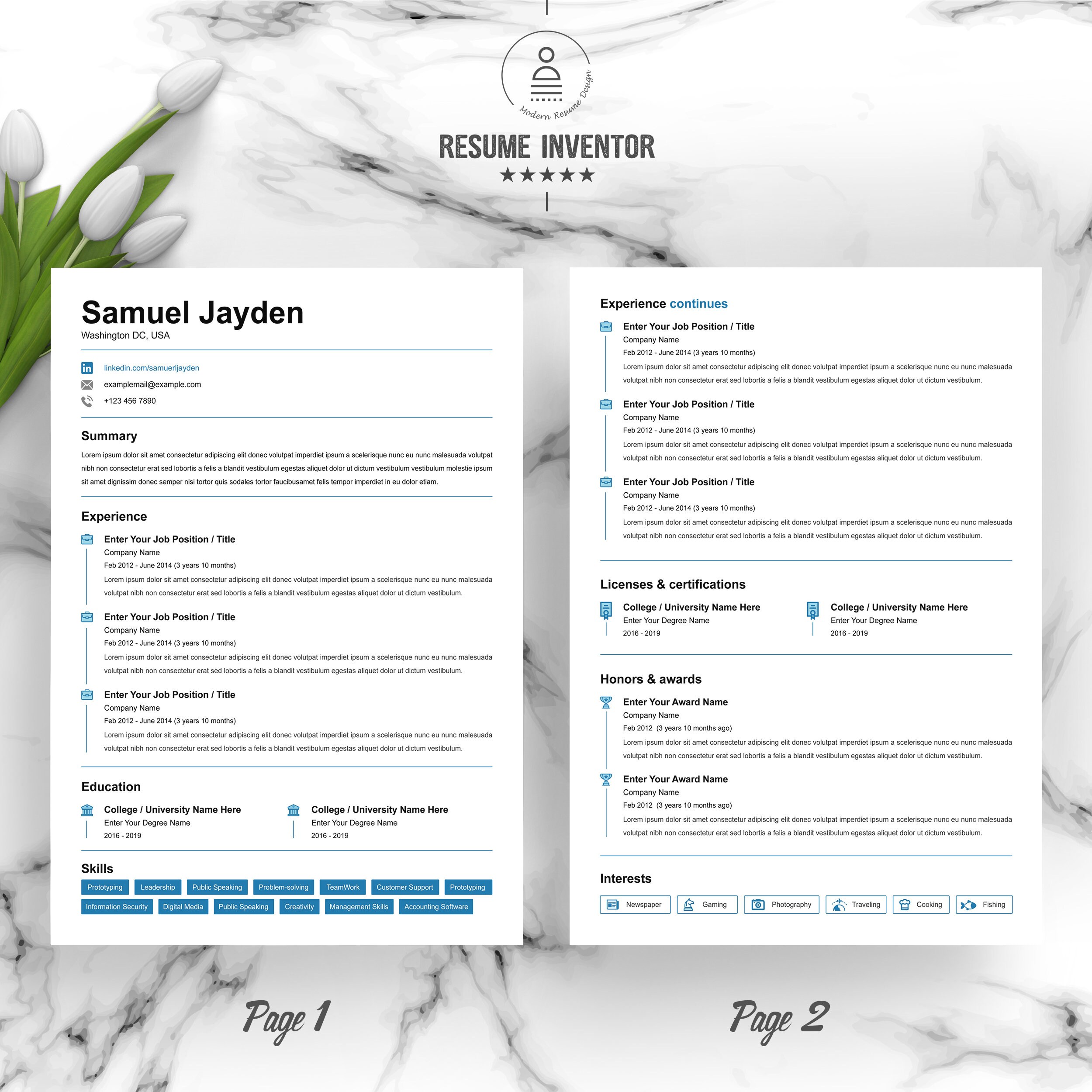 Linkedin Clean Resume Template Format word Apple Pages Etsy Linkedin Clean Resume Template Format word Apple Pages Etsy