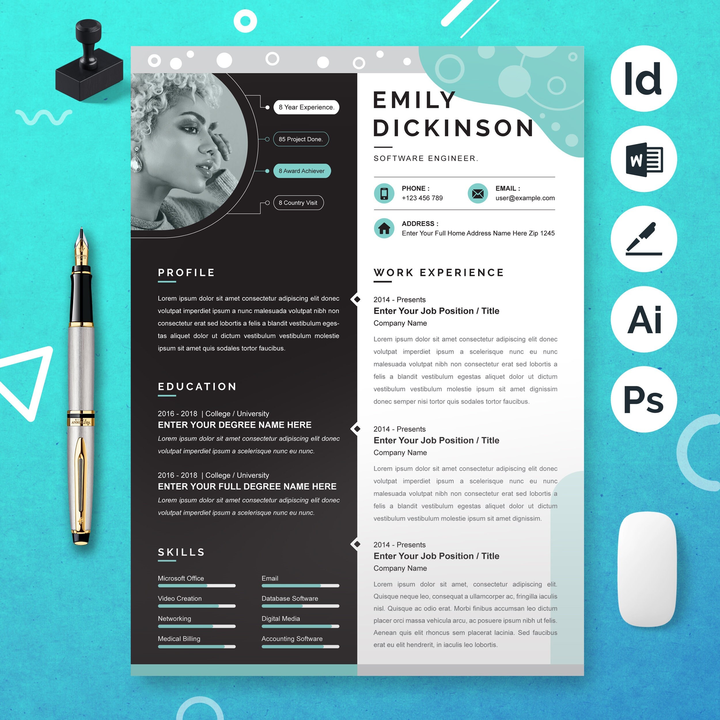 Software Engineer Resume Template | Best CV Templates For 2022 | Professional Word Resume Format