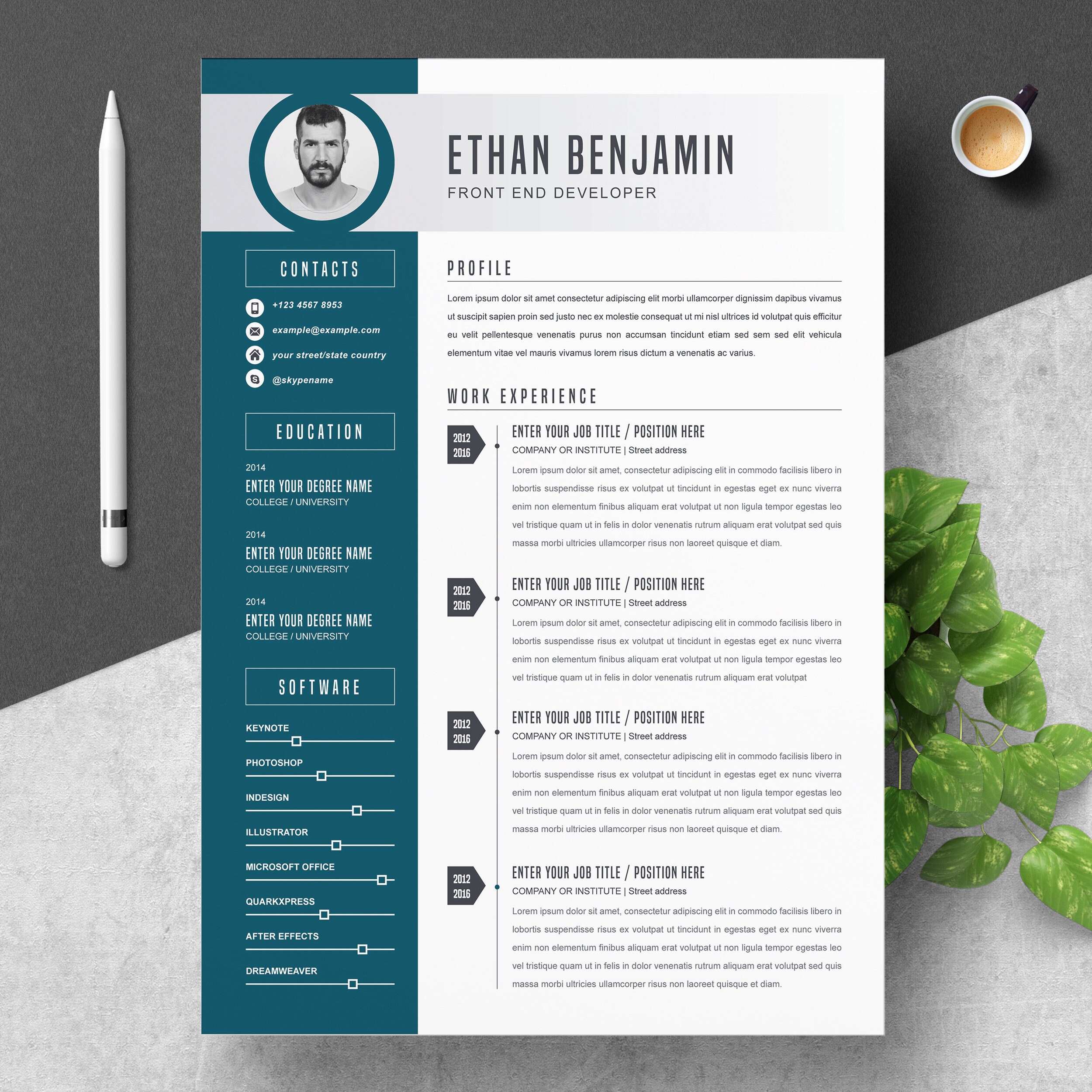 Resume Template Cv Design Template Creative Daddy Free Word Template