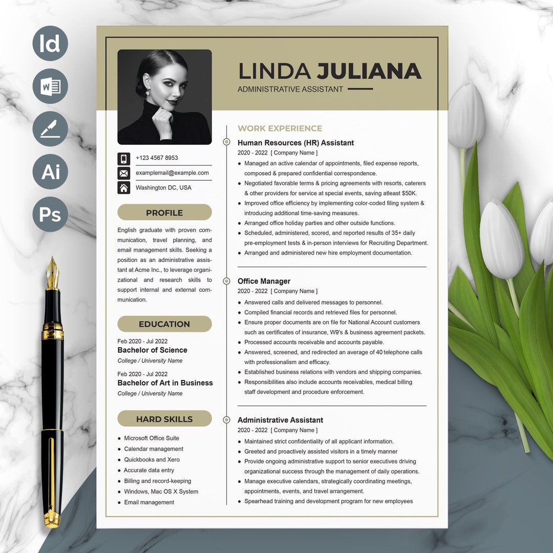 Professional Resume Template | Modern CV Design | Instant Download - Etsy
