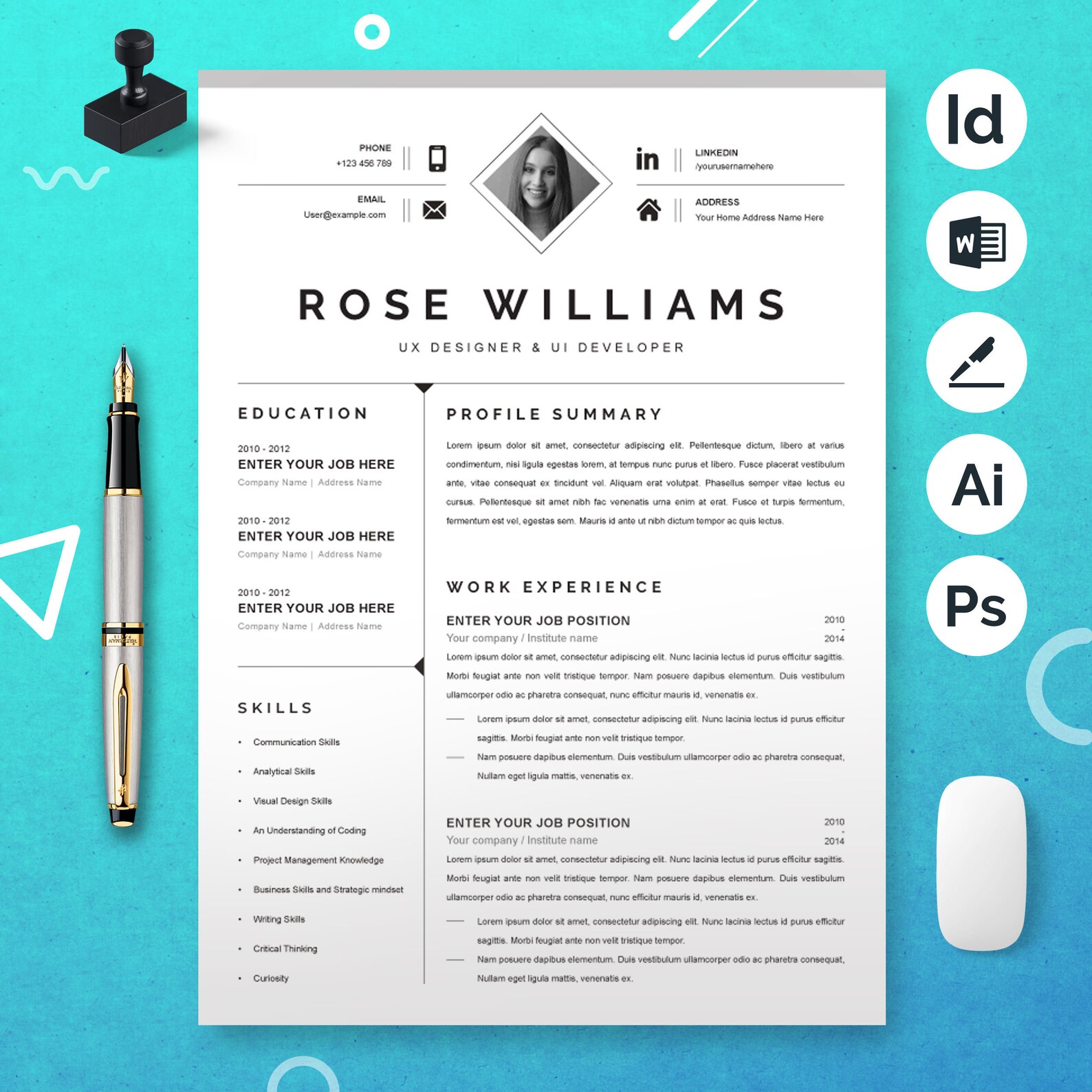 downloading stock resume templates for indesign downloading stock resume templates for indesign