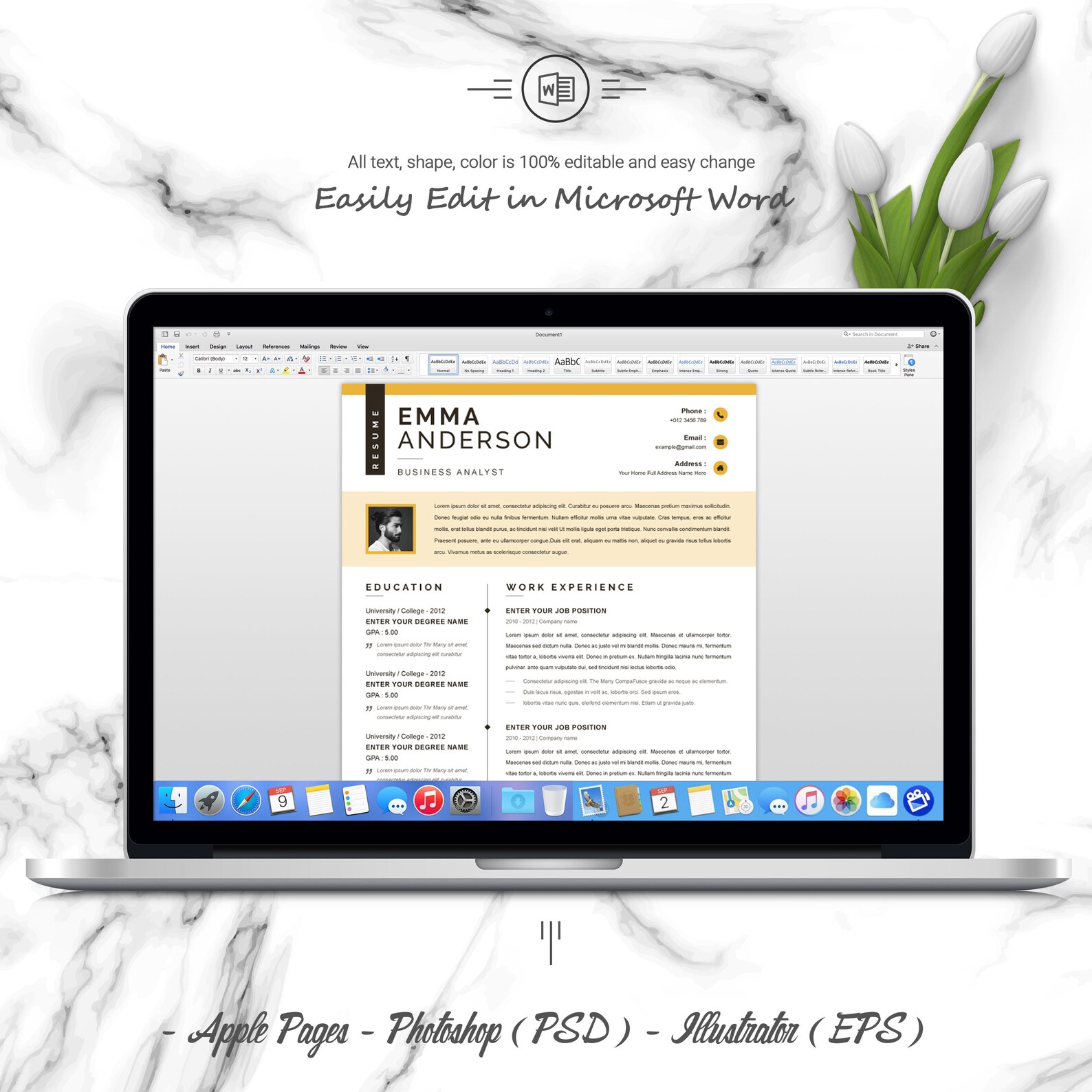 Resume Template Professional Resume Resume Templates Etsy
