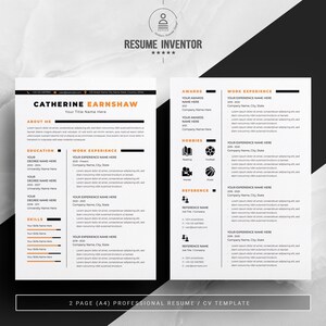 Stylish Resume and CV Bundle, Editable Template, Instant Download ...
