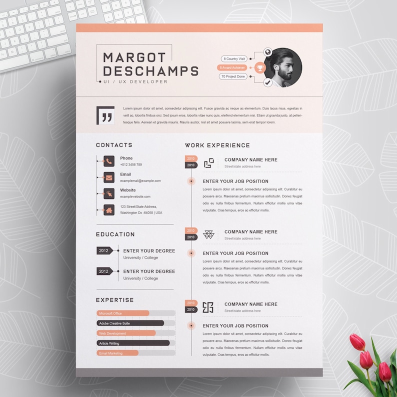 Infographic Resume CV  Template for UI UX  Developer and 
