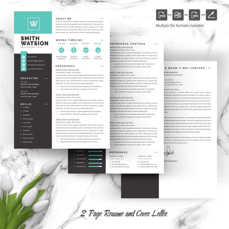 Professional Resume Template Officer Resume Template for Word - Etsy