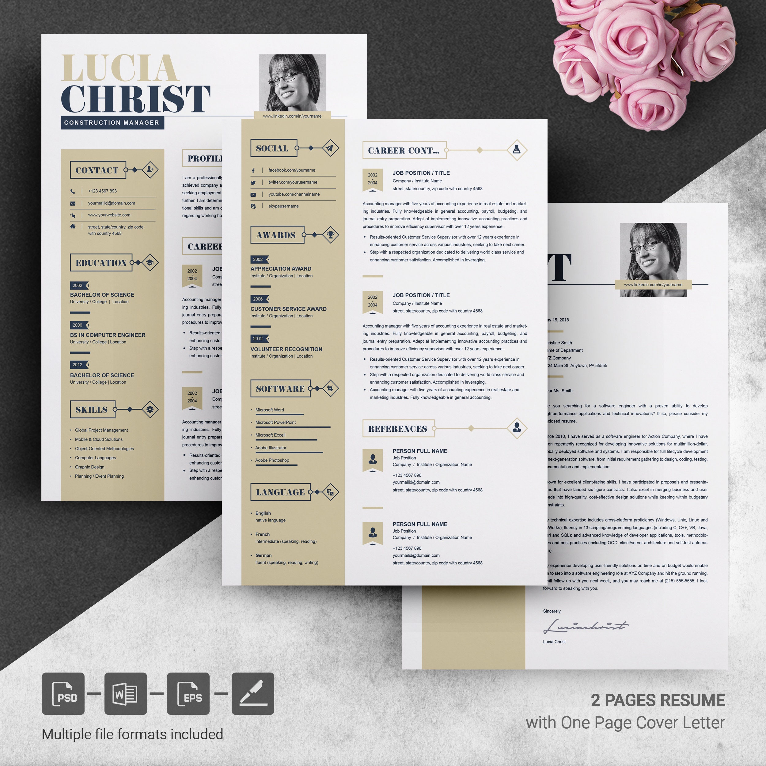 Resume Template Word Modern & Professional Resume Template - Etsy