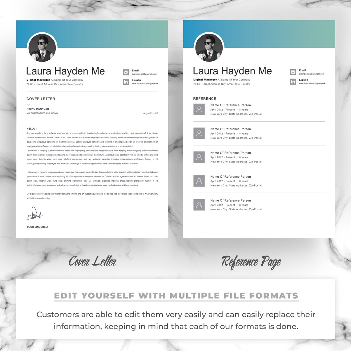 Linkedin Resume Template Design Marketing and Lead Generation CV