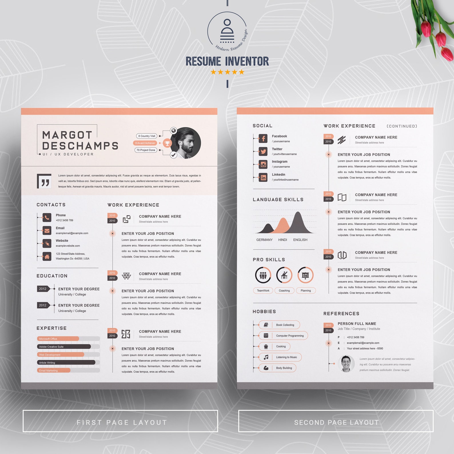 Infographic Resume / CV Template for UI/UX Developer and - Etsy Canada