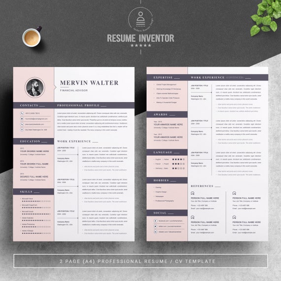 The free, professional CV on A4 paper is a two-page resume template that  has sections for personal informa…