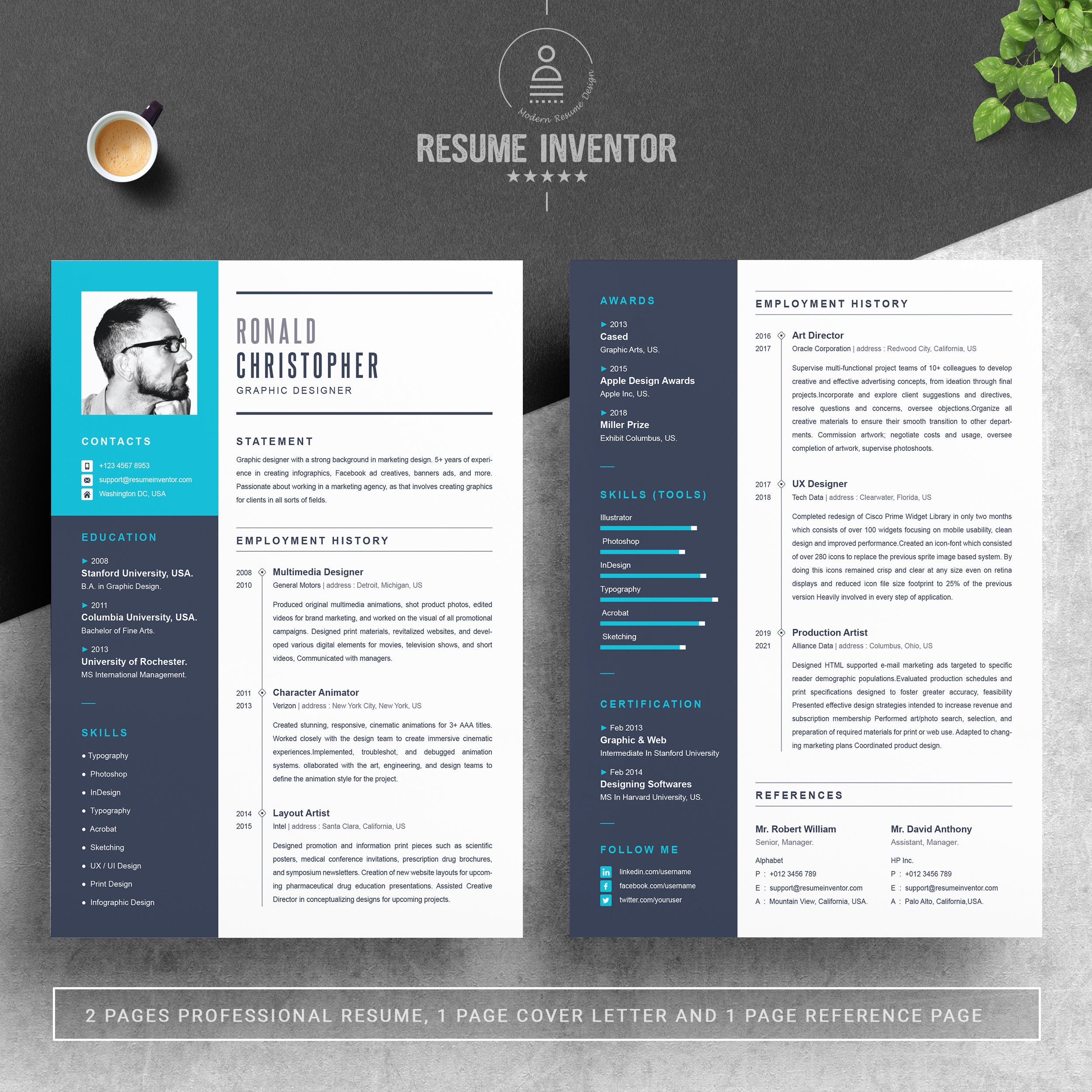 Graphic Designer Resume Template Format [word, Apple Pages, Indesign ...