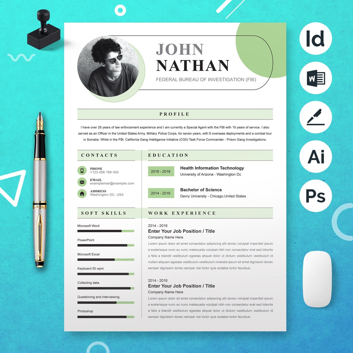 US Job Resume Federal Resume Template Government Resume Template MS