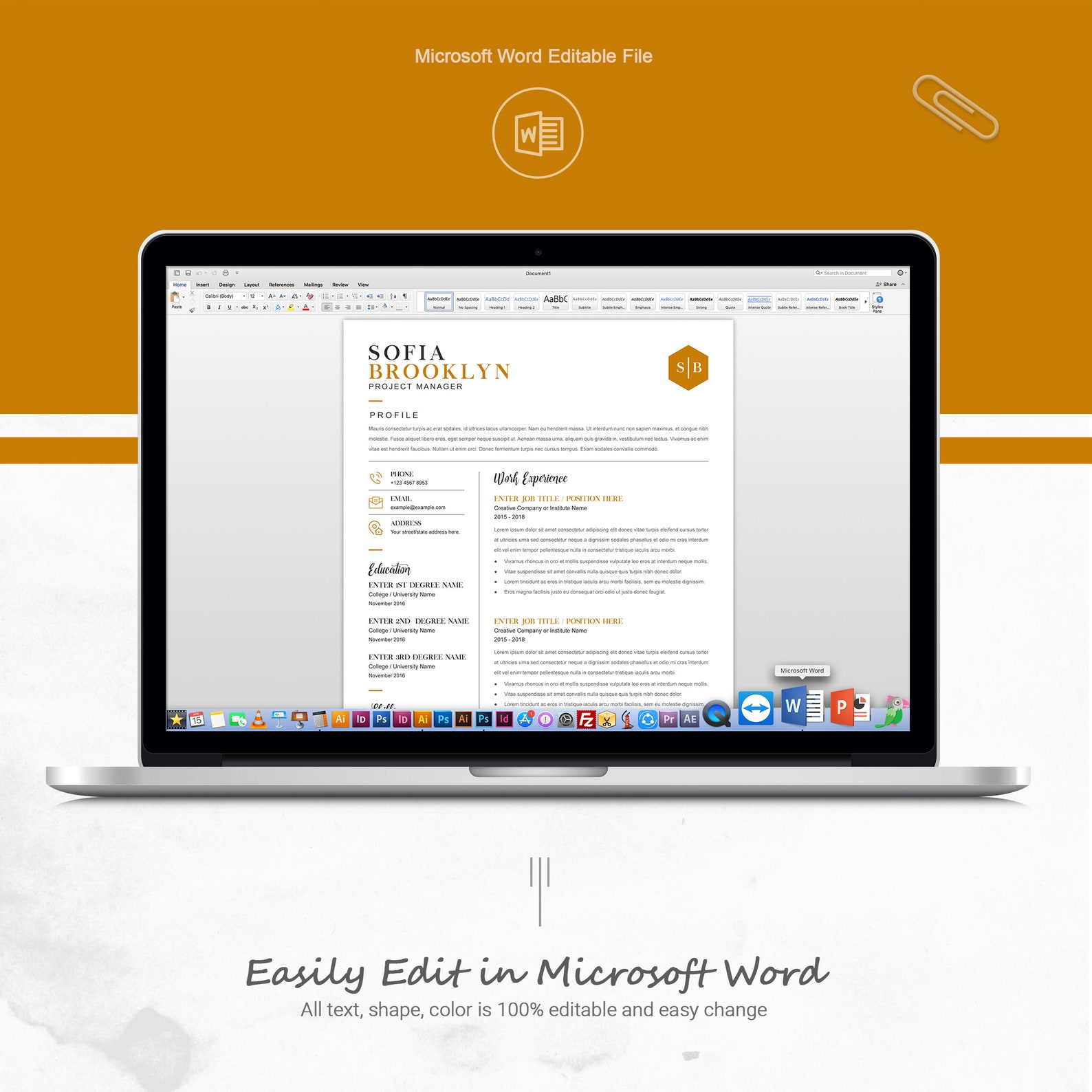 Resume Template Word CV Template Cover Letter Manager Resume resume-template-word-cv-template-cover-letter-manager-resume