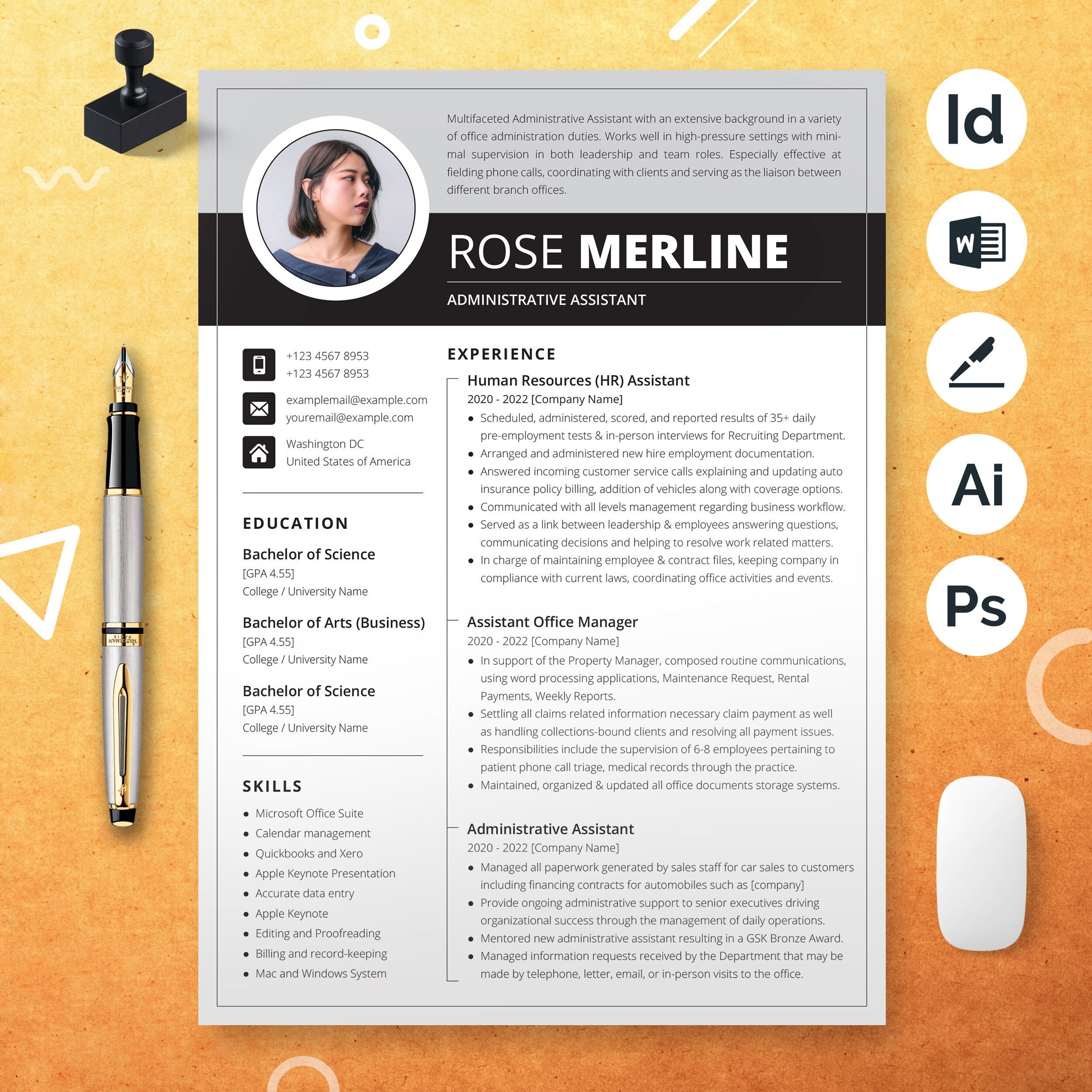 Creative HR Resume Template With - Il Fullxfull.4280357049 B7nz 