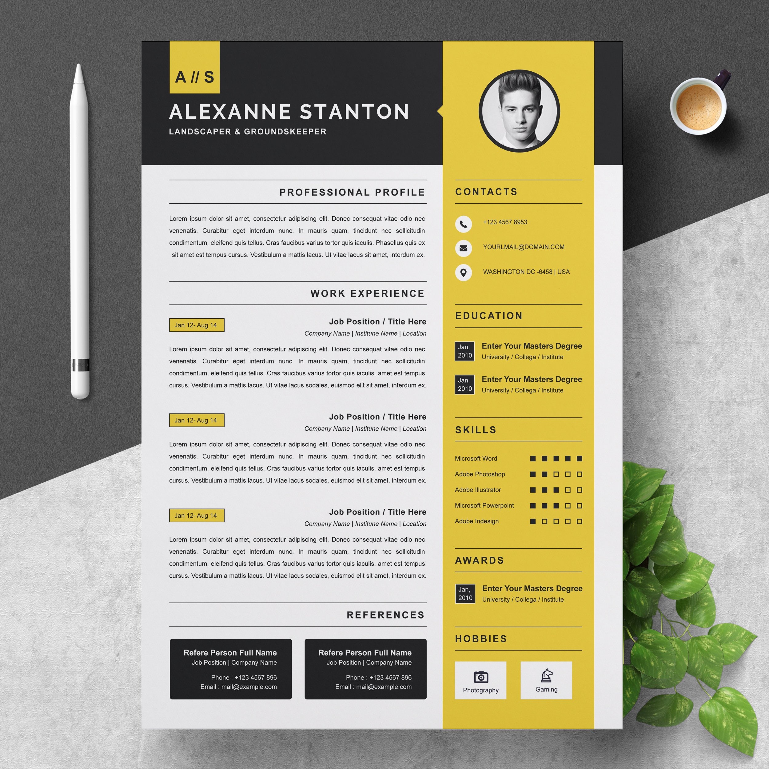 Resume Template CV Design Template - Il Fullxfull.1851985166 D1ho 