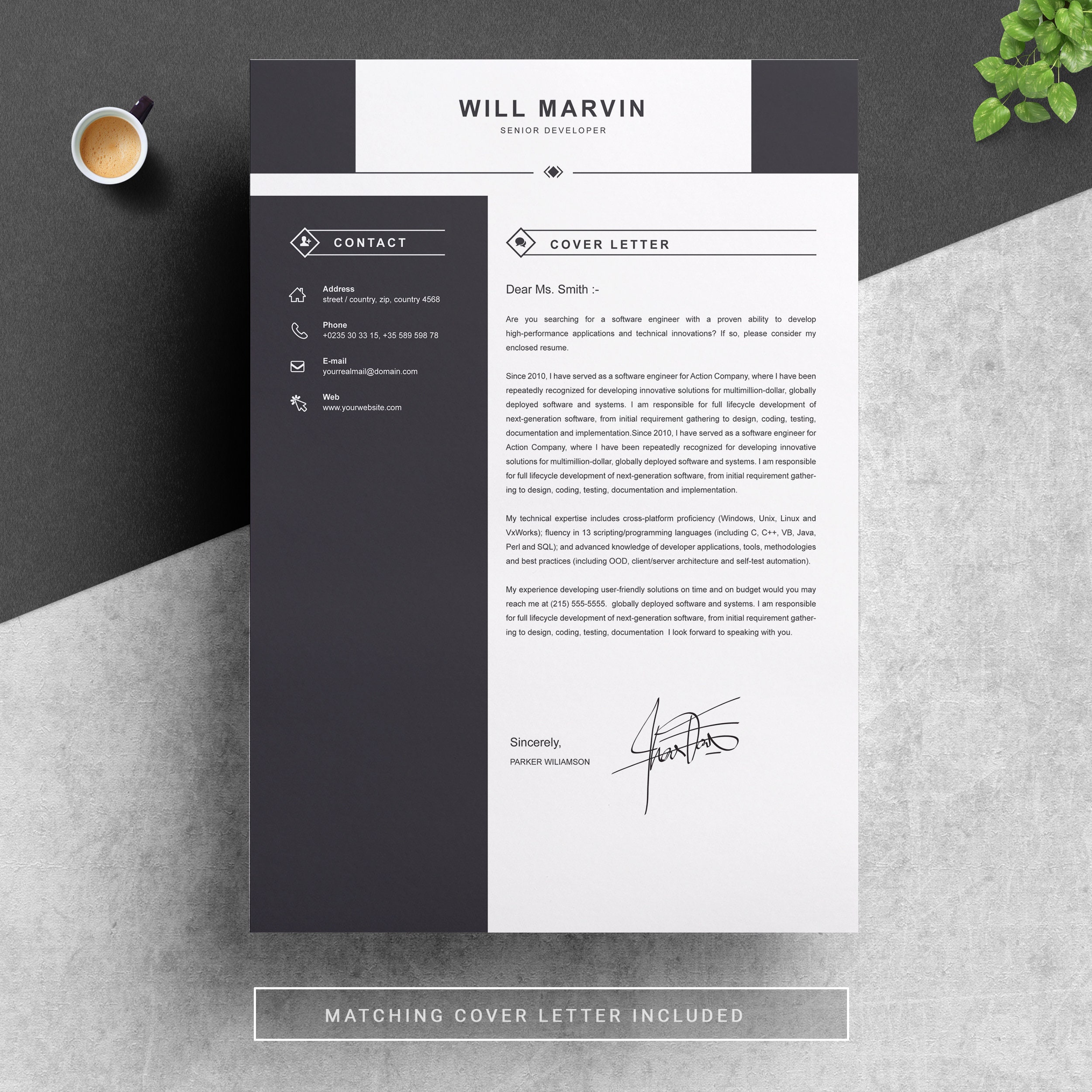 Professional Resume Template - Etsy