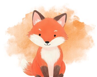 Fox poster set for children's rooms | Set of 3 animal motifs to print | Forest animal wall pictures A4 | Children's room decoration | Digital download