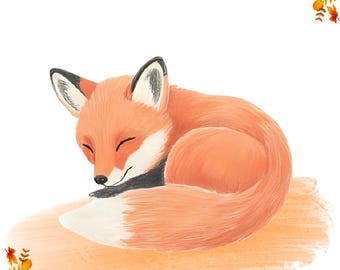 Fox poster set for children's rooms | Set of 3 animal motifs to print | Forest animal wall pictures A4 | Children's room decoration | Digital download