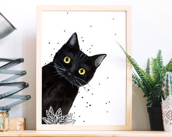 Peinture Chat Etsy