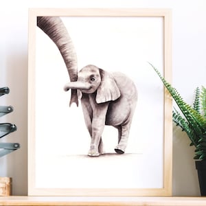 Aquarelle éléphant, Affiche éléphant, Poster éléphant, Aquarelle animaux, Affiche animaux, Watercolor, Décoration mural, Tirage d'art