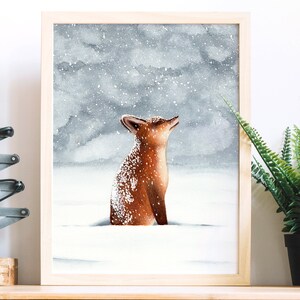 Aquarel vos, vossenposter, vossenposter, vossenschilderen, dierenportret, wanddecoratie, kunstreproductie van mijn originele aquarel