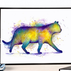 Watercolor cat, Cat poster, Cat poster, Cat painting, Cat portrait, Wall decoration, Art reproduction of my original watercolor