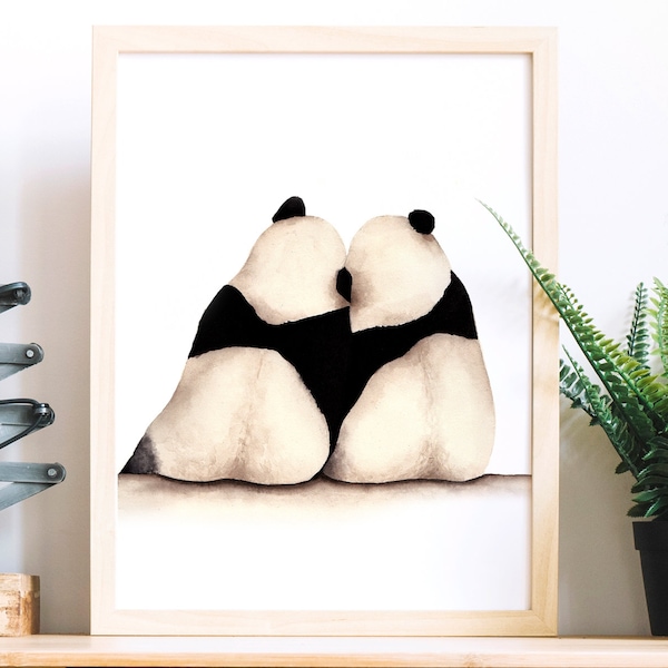 Panda watercolor,Panda Print,Panda poster,Panda Drawing,Panda Painting,Panda lovers,Panda portrait,Art print from my original watercolor