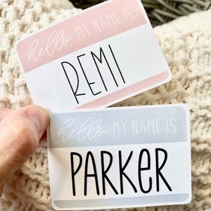 Hello My Name is Sticker, Baby Announcement Sticker, Baby Name Tag Sticker