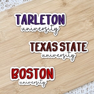 Customized College Sticker, School Sticker, Colleges, School Stickers, Custom College Name Stickers, Laptop College Stickers