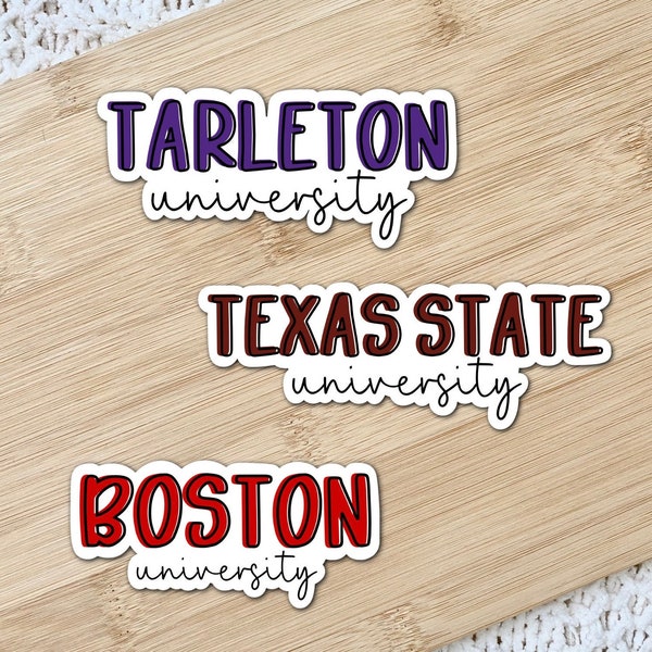 Customized College Sticker, School Sticker, Colleges, School Stickers, Custom College Name Stickers, Laptop College Stickers