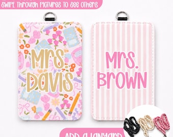 Personalized ID Badge Holder, Badge Holder, Teacher Badge Holder, School ID Holder