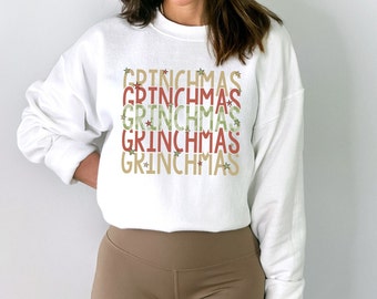 Grinchmas Crewneck Sweatshirt, Grinch Pullover, Christmas Crewneck, Grinch Christmas Sweatshirt, Grinchmas