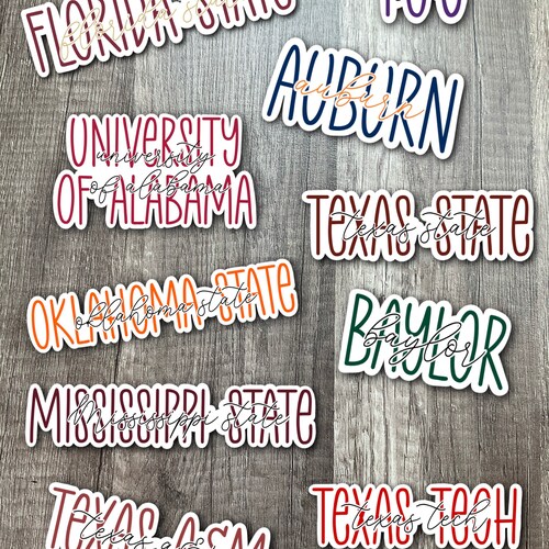 College Sticker Colleges School Stickers Custom College Etsy