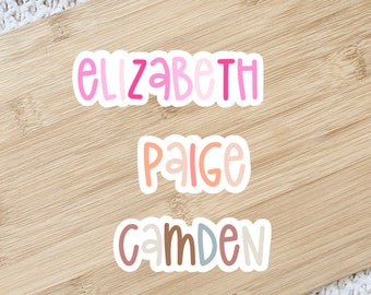 Personalized Name Sticker, Name Sticker, Customizable Sticker, Colored Name Sticker