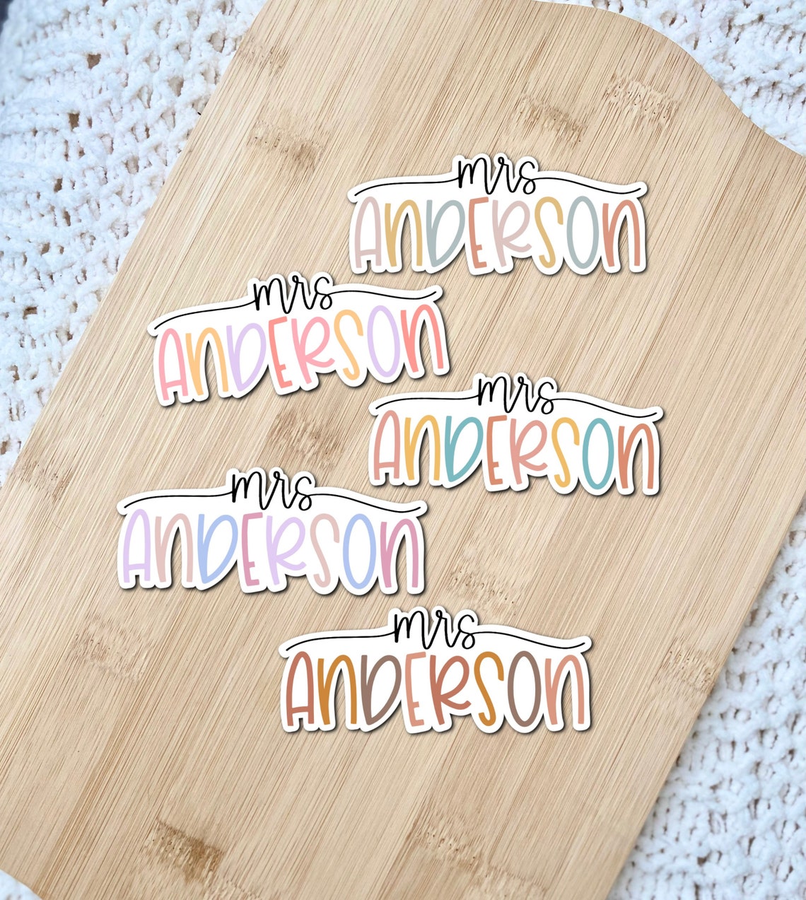 Teacher Last Name Sticker Teacher Sticker Name Sticker Etsy