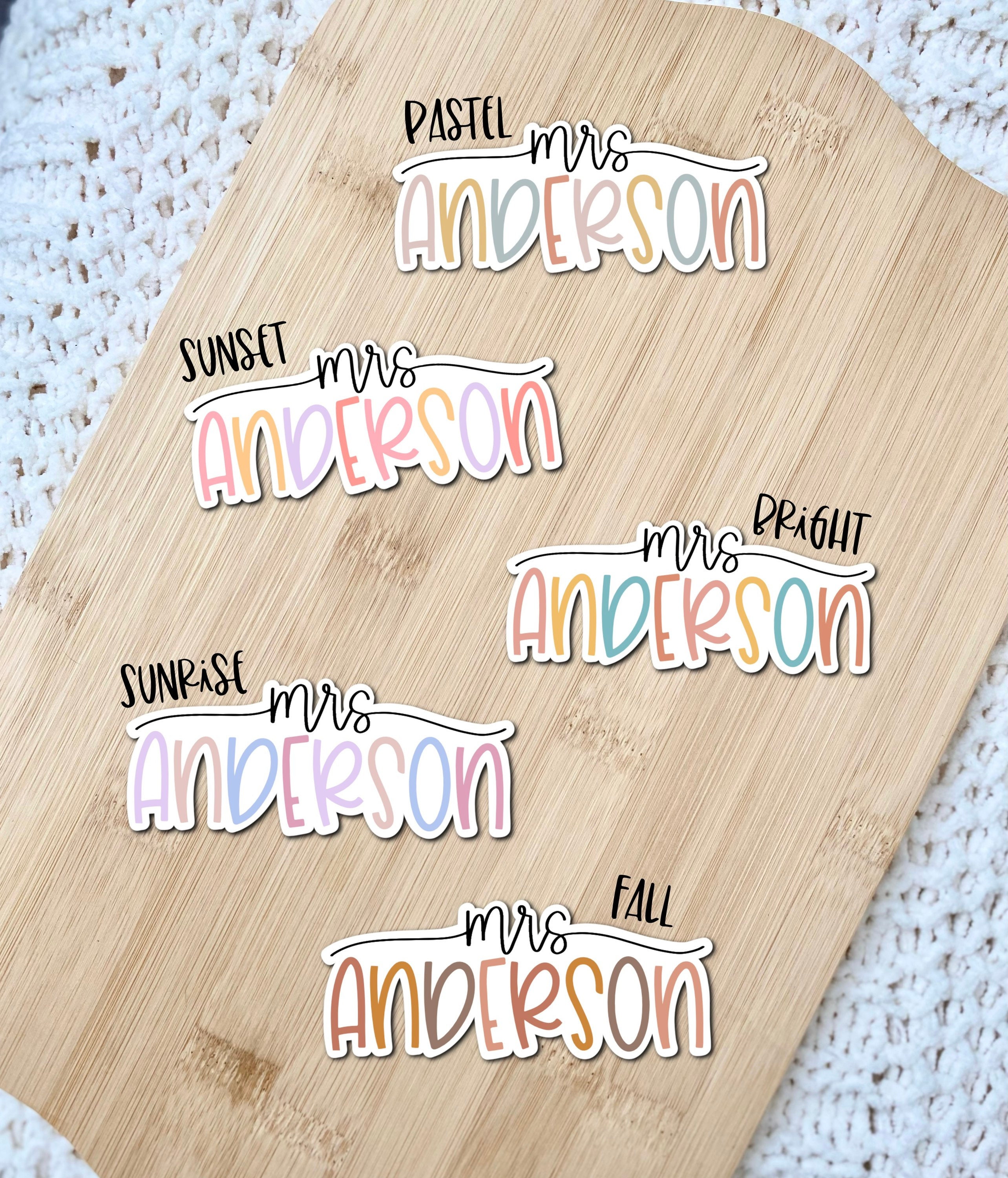 Teacher Last Name Sticker Teacher Sticker Name Sticker Etsy