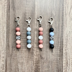 Silicone Bead Keychain, Beaded Keychain, Keychain