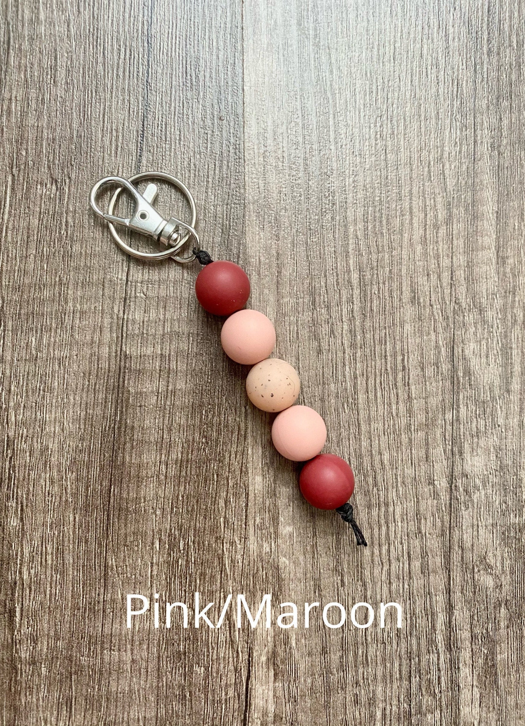 Silicone Bead Keychain, Beaded Keychain, Keychain - Etsy