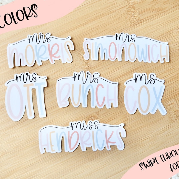 Last Name Sticker Etsy
