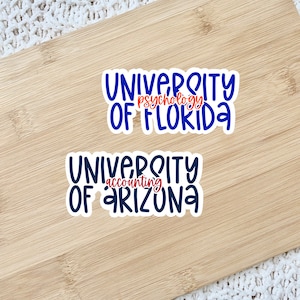 Customized College with Major, School Major Sticker, Colleges, School Stickers, Custom College Name Stickers, Laptop College Stickers