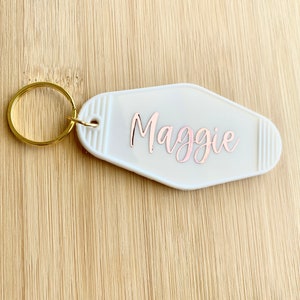 Personalized Name Motel Keychain, Motel Keychain, Name Keychain, Keychain, Bridesmaid Gift, Retro Motel Keychain