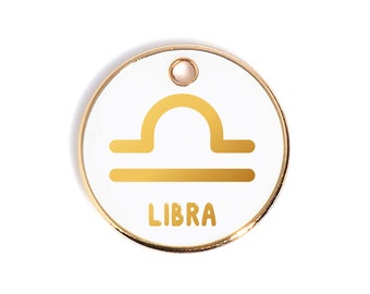 Pet dog tag, dog ID Tag, pet dog ID tag, puppy tag, Personalized dog Tag, dog tag for dogs, Zodiac Dog Tag, Gold Dog Tag, Libra Dog Tag