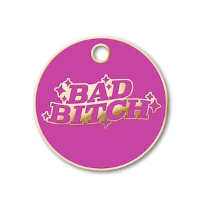Pet dog tag, dog ID Tag, pet dog ID tag, puppy tag, Personalized dog Tag, dog tag for dogs, Pink Dog Tag, Bad Bitch Dog Tag, Funny Dog Tag