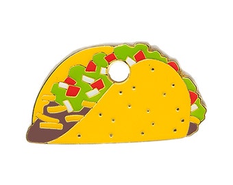 Placa de identificación para perros con diseño de taco, placa de identificación personalizada para mascotas, placa de identificación divertida para perros