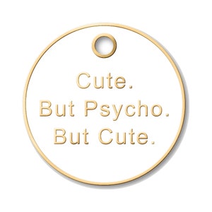 Pet dog tag, dog ID Tag, pet dog ID tag, puppy tag, Personalized dog Tag, dog tag for dogs, funny Dog Tag, Cute but Psycho Dog Tag