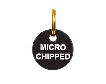 Mini Tag - Microchip Charm - Microchipped - Pet ID Tag - Dog Tag for Dogs - Microchipped Tag for Dogs - ID Tag Addition - Collar Charm