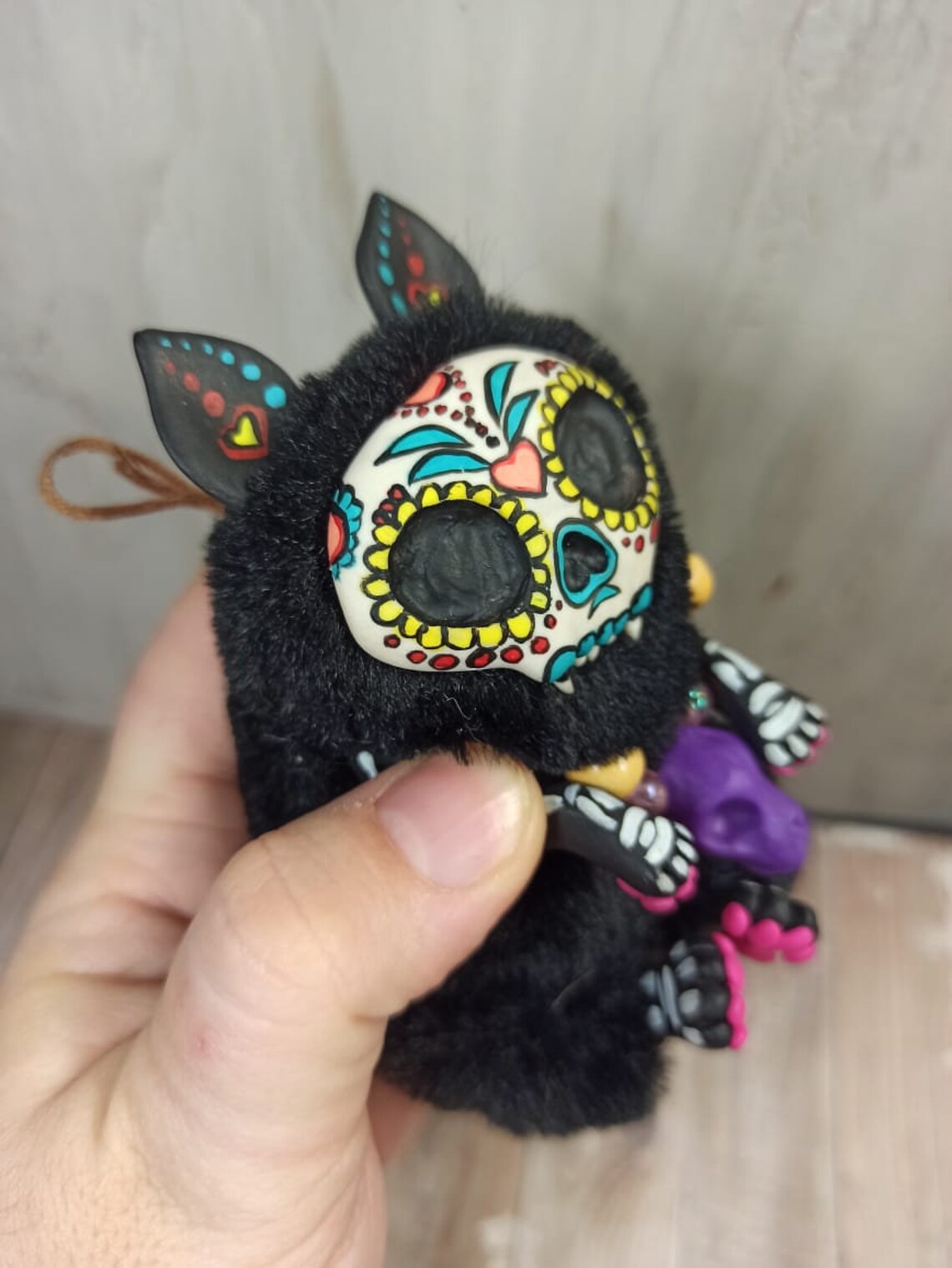 Cat El DÃa de Muertos polymer plush toy | Etsy