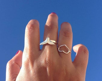 Mermaid or Heart ring - sterling silver